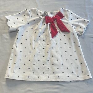 Catherine Malandrino Kids' White dress with star design and Red Bow